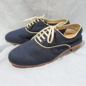 NEW CHRISTIAN LOUBOUTIN FLAT BROGUE SHOE 36.5 Loafer NAVY BLUE